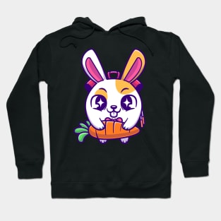 Cute Rabbit Bag Holding Carrot Cartoon Hoodie